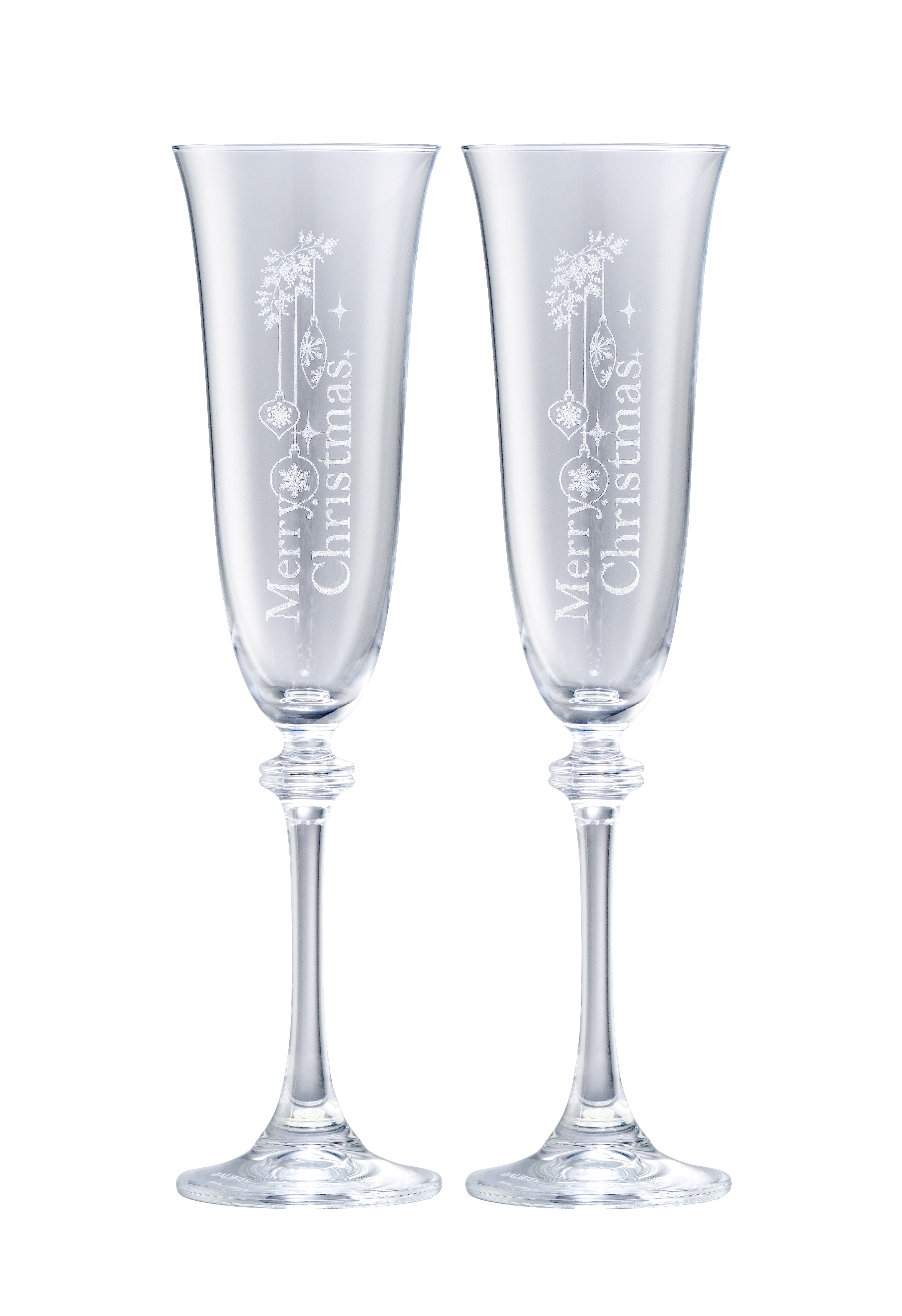 Merry Christmas Liberty Flute Pair