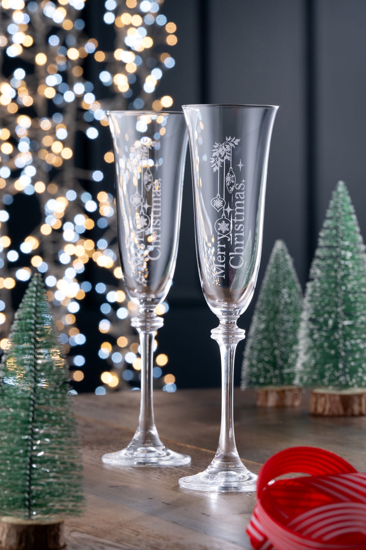 Merry Christmas Liberty Flute Pair
