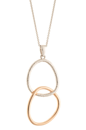 Entwined Sterling Silver & Rose Gold Pendant