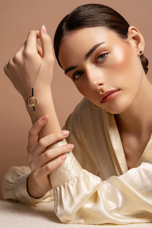 Orbit Sterling Silver & Gold Pendant