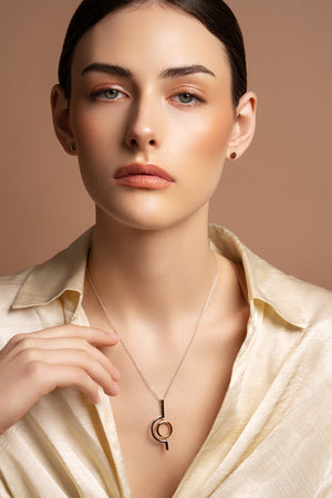 Orbit Sterling Silver & Rose Gold Pendant