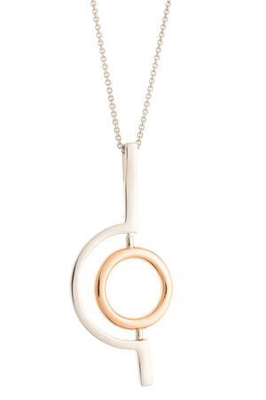 Orbit Sterling Silver & Rose Gold Pendant