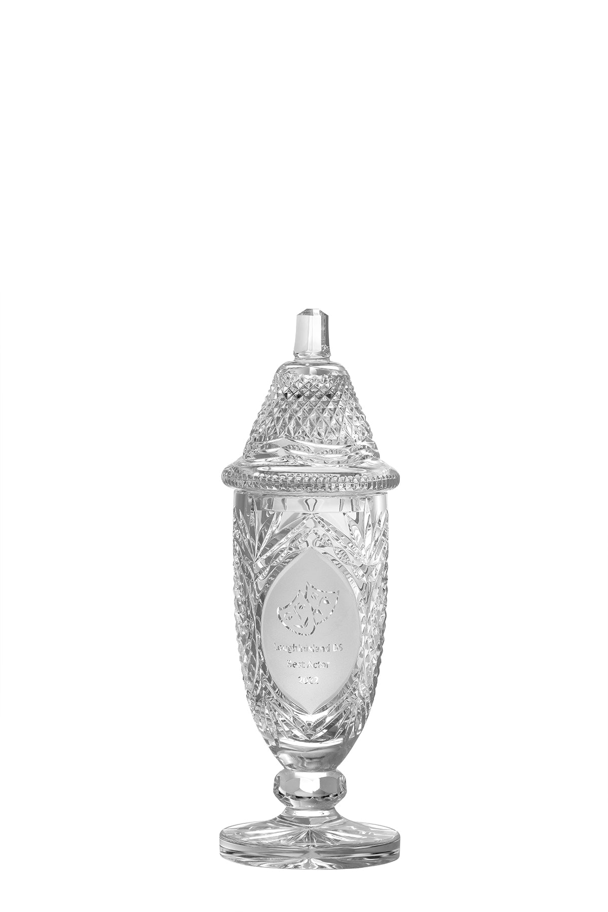 Engraved 13" Footed Sports Trophy & Lid