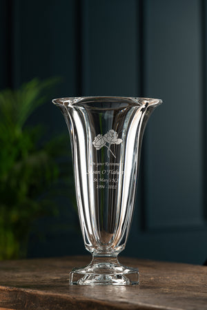 Engraved Large Footed Masterpiece Vase