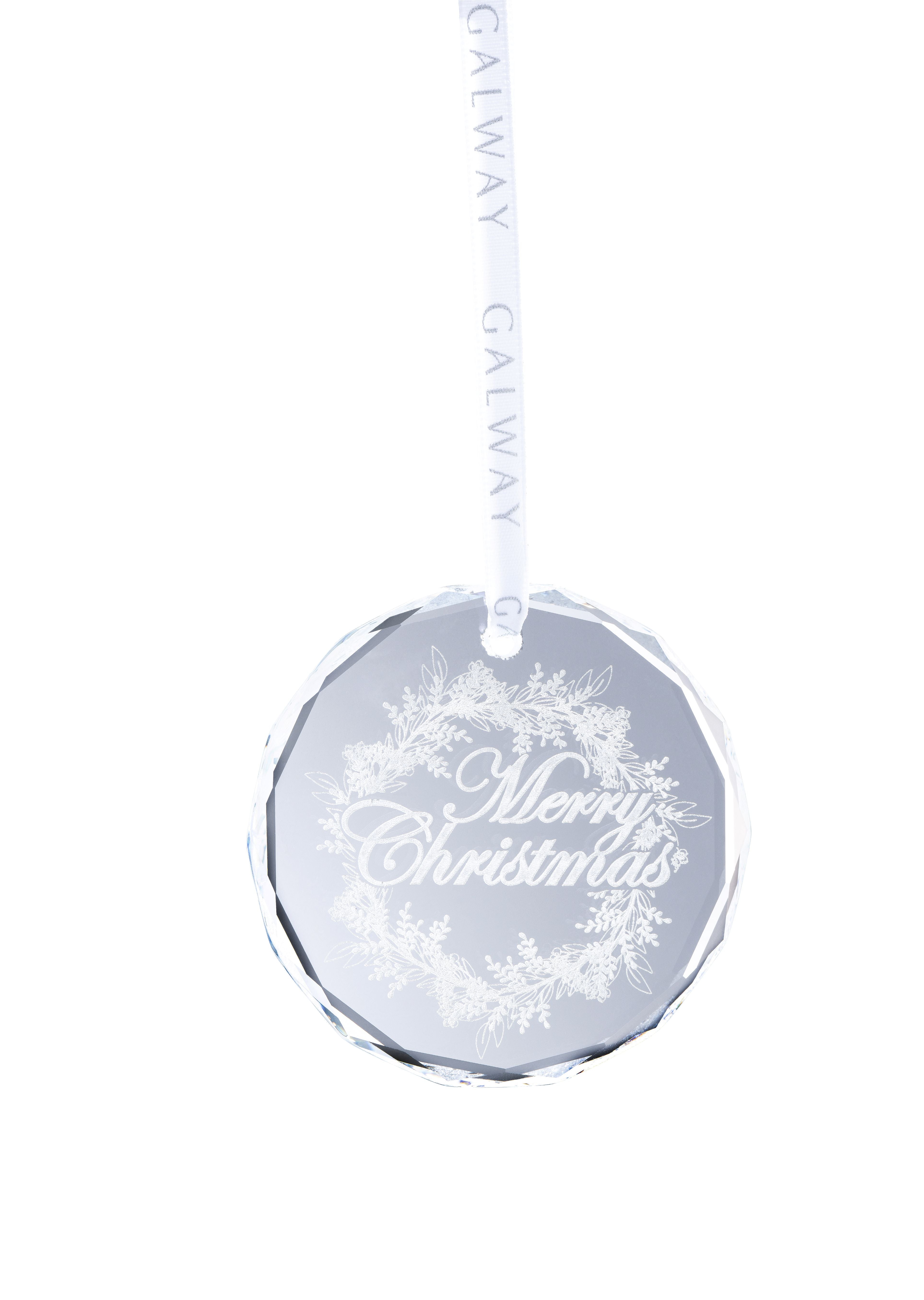 Merry Christmas Wreath Round Ornament