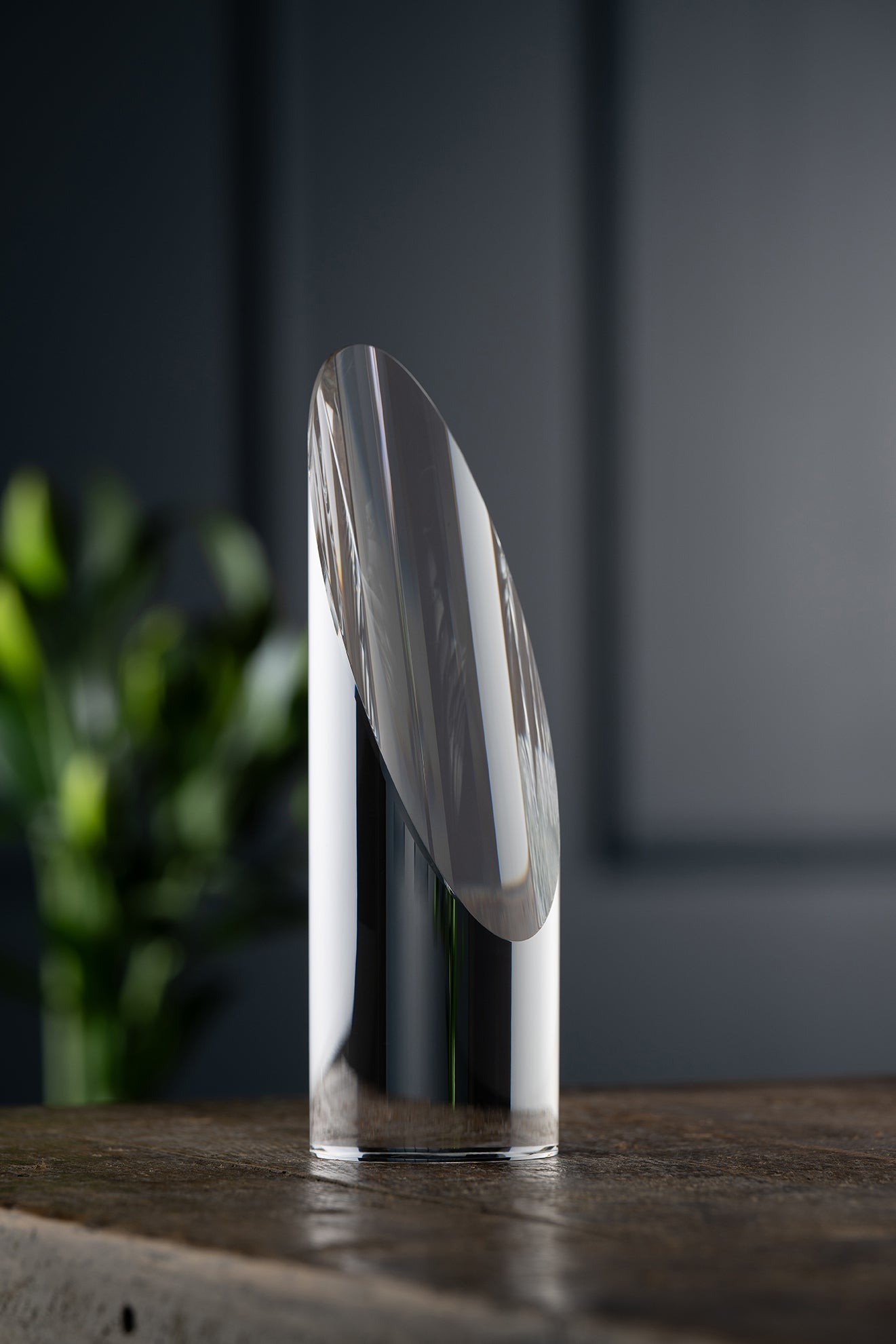 Ellipse Crystal Trophy Engraved