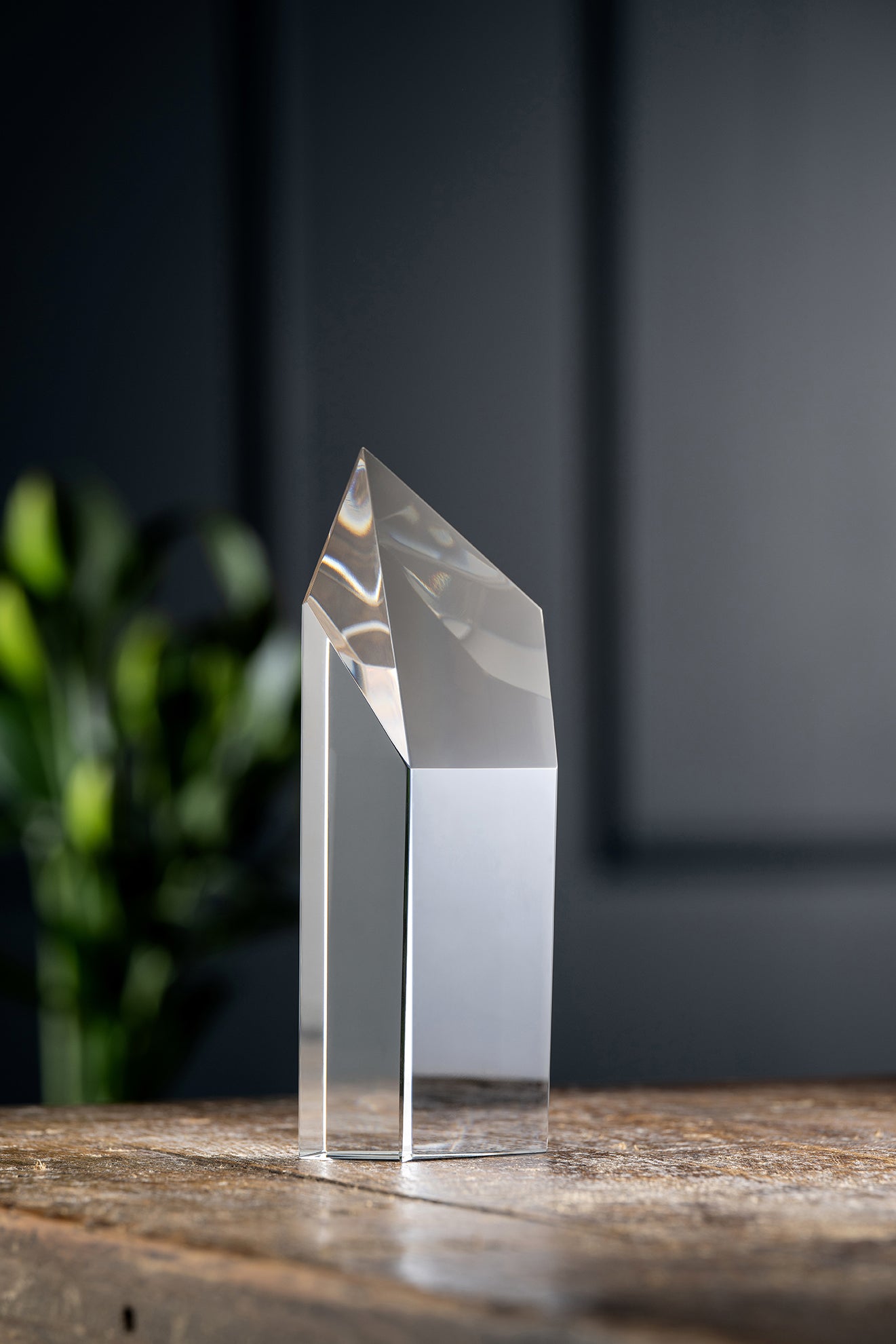 Prism Crystal Trophy Engraved