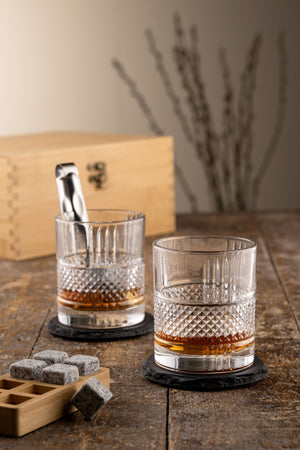 Engraved Eyre Bamboo Whiskey Box Set (Glasses or Coasters)