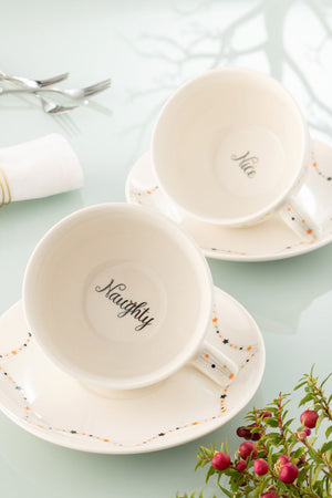 Aynsley Naughty or Nice Cappuccino Cup & Saucer