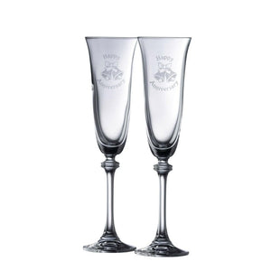 Happy Anniversary Liberty Flute Pair - Galway Irish Crystal