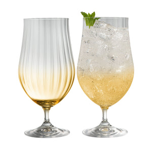 Erne Craft Beer/ Cocktail Glass Pair Amber - Galway Irish Crystal