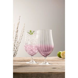 Erne Craft Beer/Cocktail Glass Pair Amethyst - Galway Irish Crystal