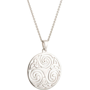 Celtic Swirl Sterling Silver Pendant - Galway Irish Crystal