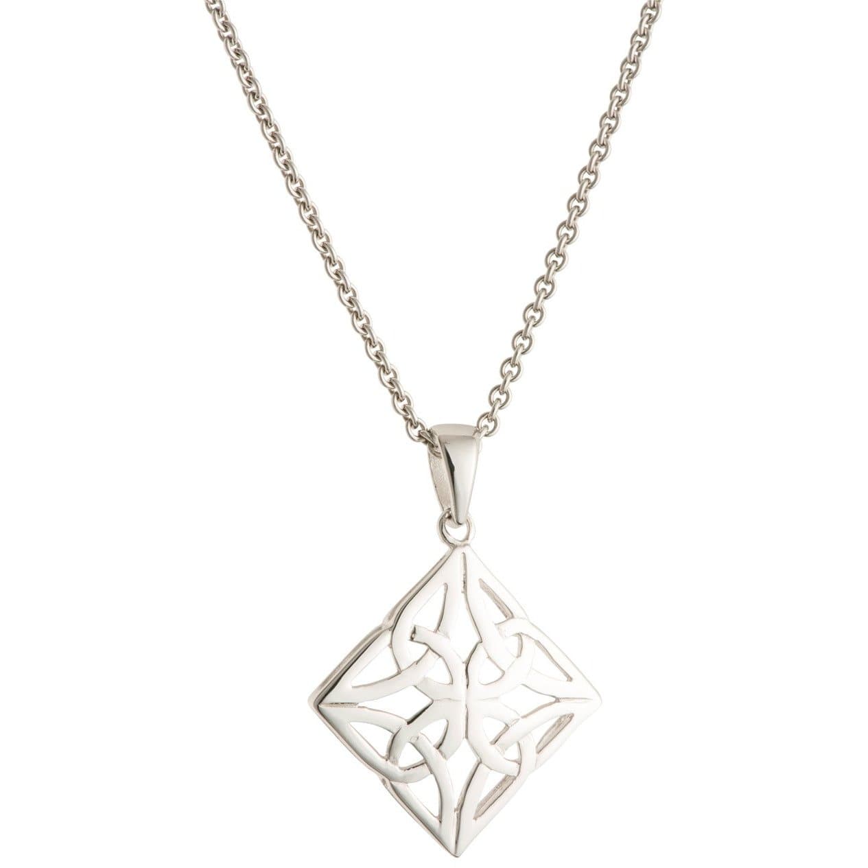 Celtic Knot Sterling Silver Pendant - Galway Irish Crystal