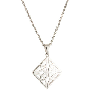 Celtic Knot Sterling Silver Pendant - Galway Irish Crystal