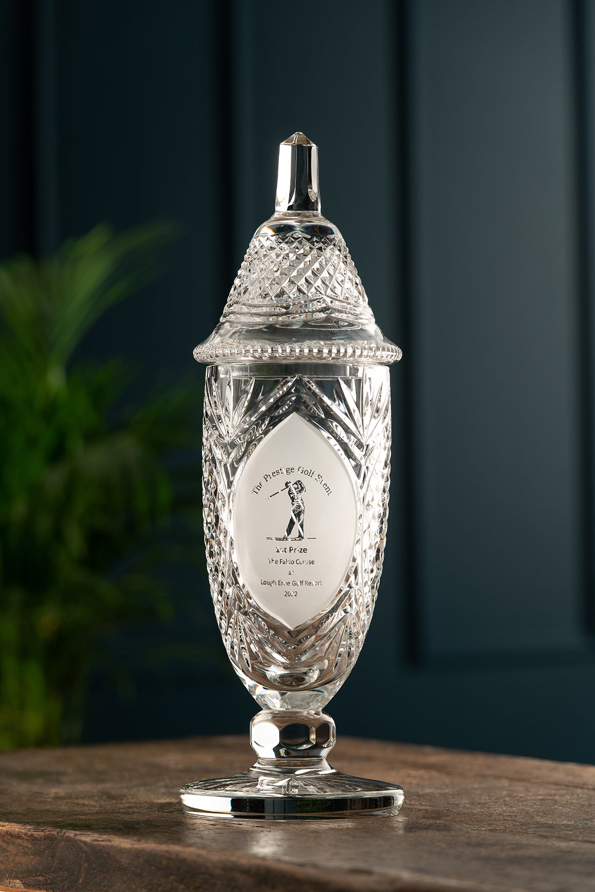Engraved 17" Footed Sports Trophy & Lid