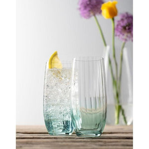 Erne Hiball Glass Pair Aqua - Galway Irish Crystal