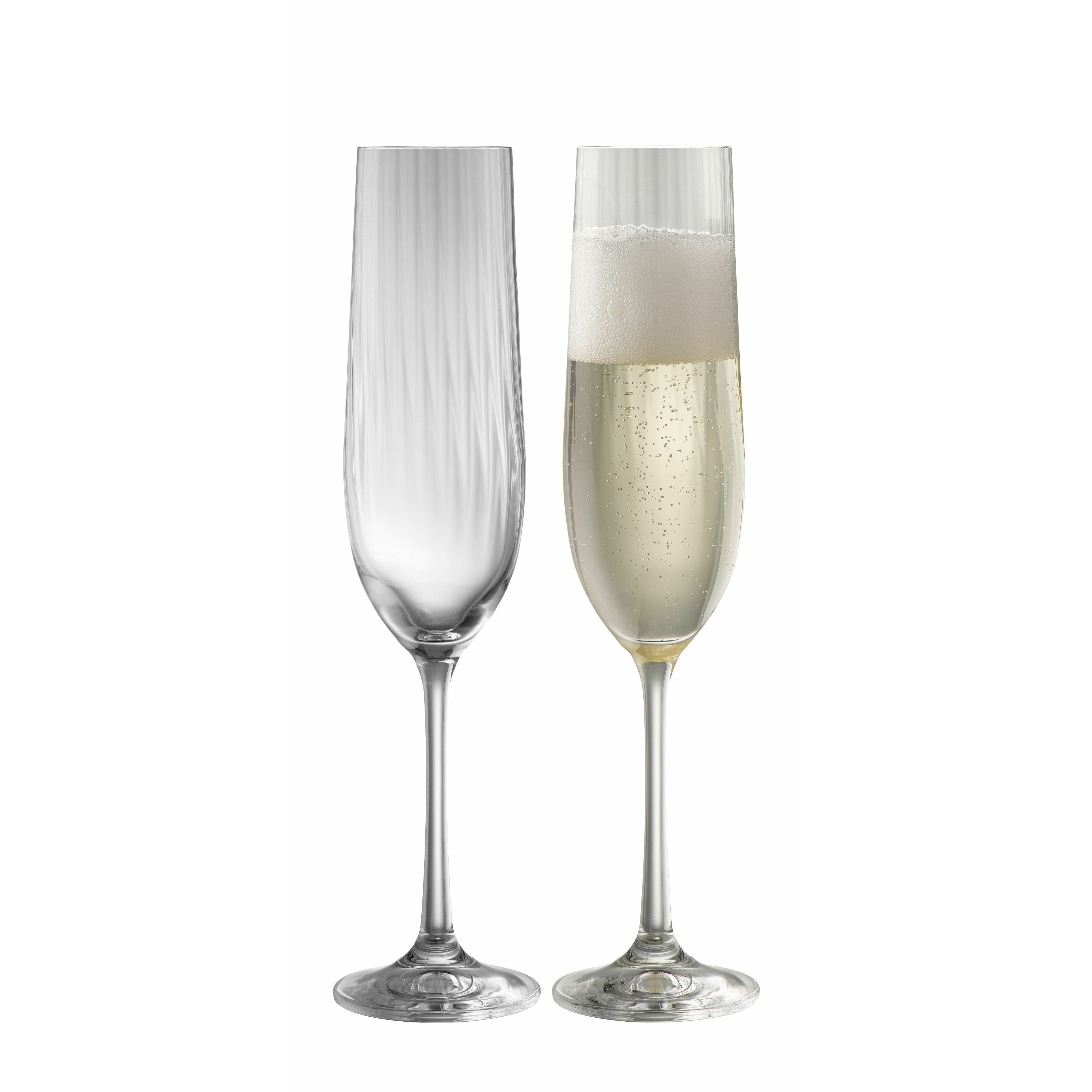 Engraved Erne Champagne Flute Glass Pair - Galway Irish Crystal