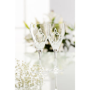 NEW Trinity Knot Red Glass Pair - Galway Irish Crystal