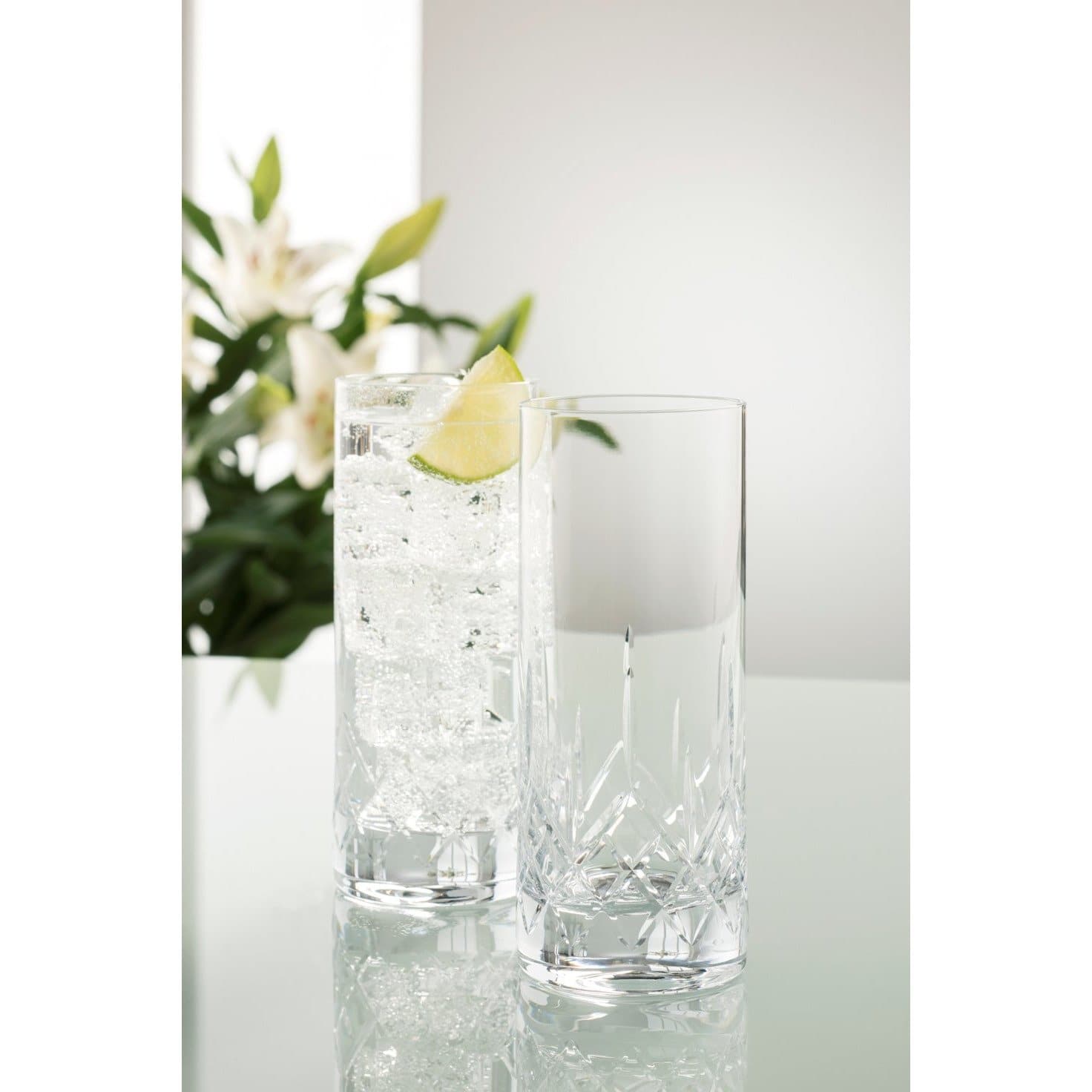 Engraved Longford Hiball Glass Pair - Galway Irish Crystal