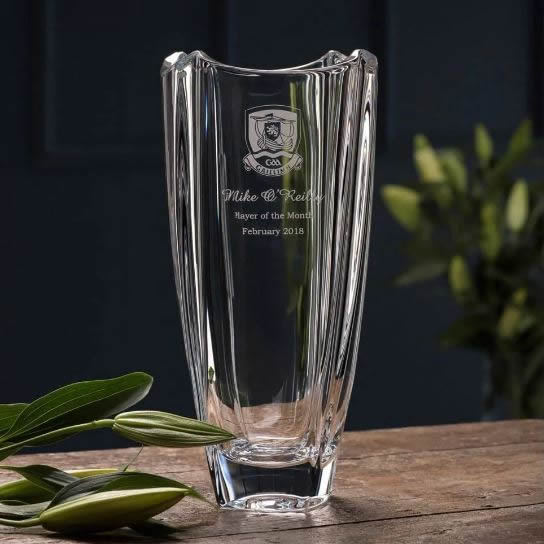 Engraved Dune 12" Square Vase