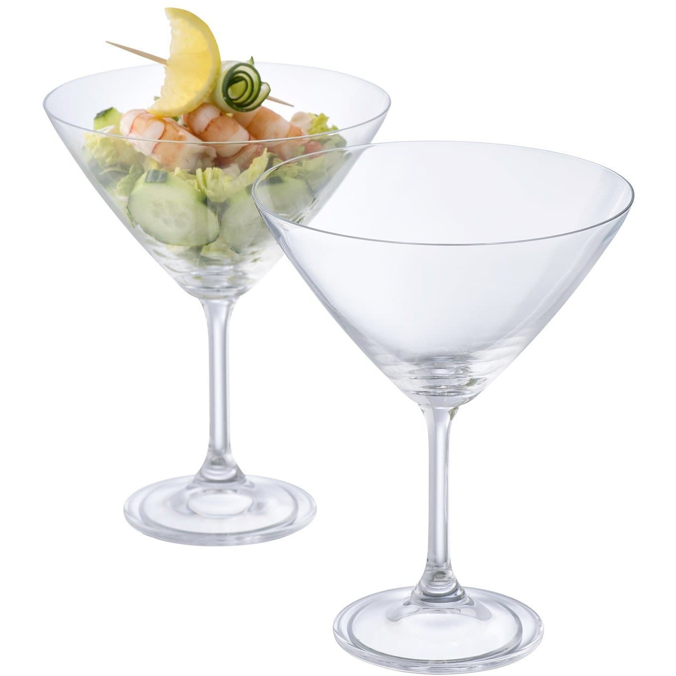 Engraved Elegance Martini/Cocktail Glass Pair - Galway Irish Crystal
