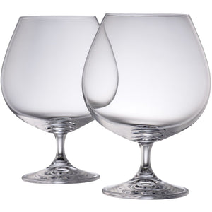 Engraved Elegance Brandy Balloon Glass Pair - Galway Irish Crystal