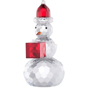 Gem Snowman with Red Hat & Box - Galway Irish Crystal