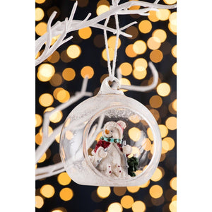 Skiing Snowman Hanging Ornament - Galway Irish Crystal
