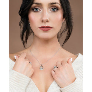 Crystal Claddagh Sterling Silver Pendant - Galway Irish Crystal