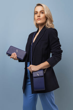 Mini Cross Body Bag - Navy - Galway Irish Crystal