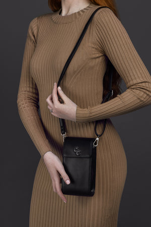 Mini Cross Body Bag - Black - Galway Irish Crystal