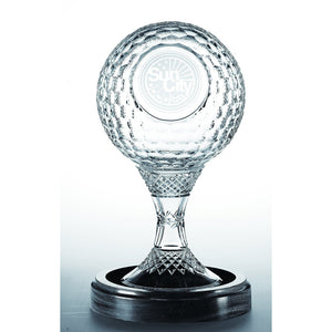 Engraved 8" Golf Ball Trophy - Galway Irish Crystal