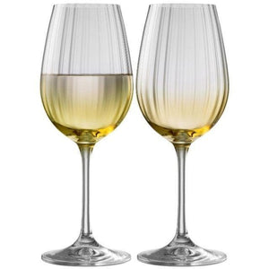 Erne Wine Glass Pair Amber - Galway Irish Crystal