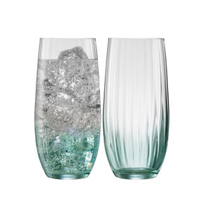 Erne Hiball Glass Pair Aqua - Galway Irish Crystal