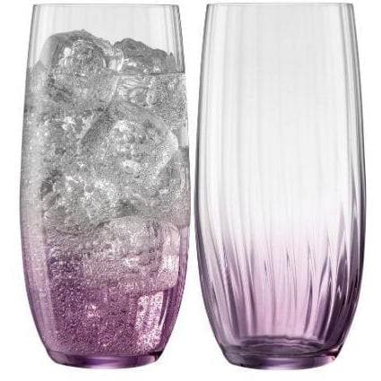 Erne Hiball Glass Pair Amethyst - Galway Irish Crystal
