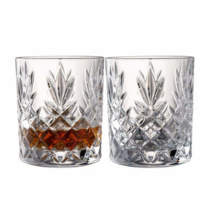 Engraved Renmore Whiskey Glass Pair - Galway Irish Crystal
