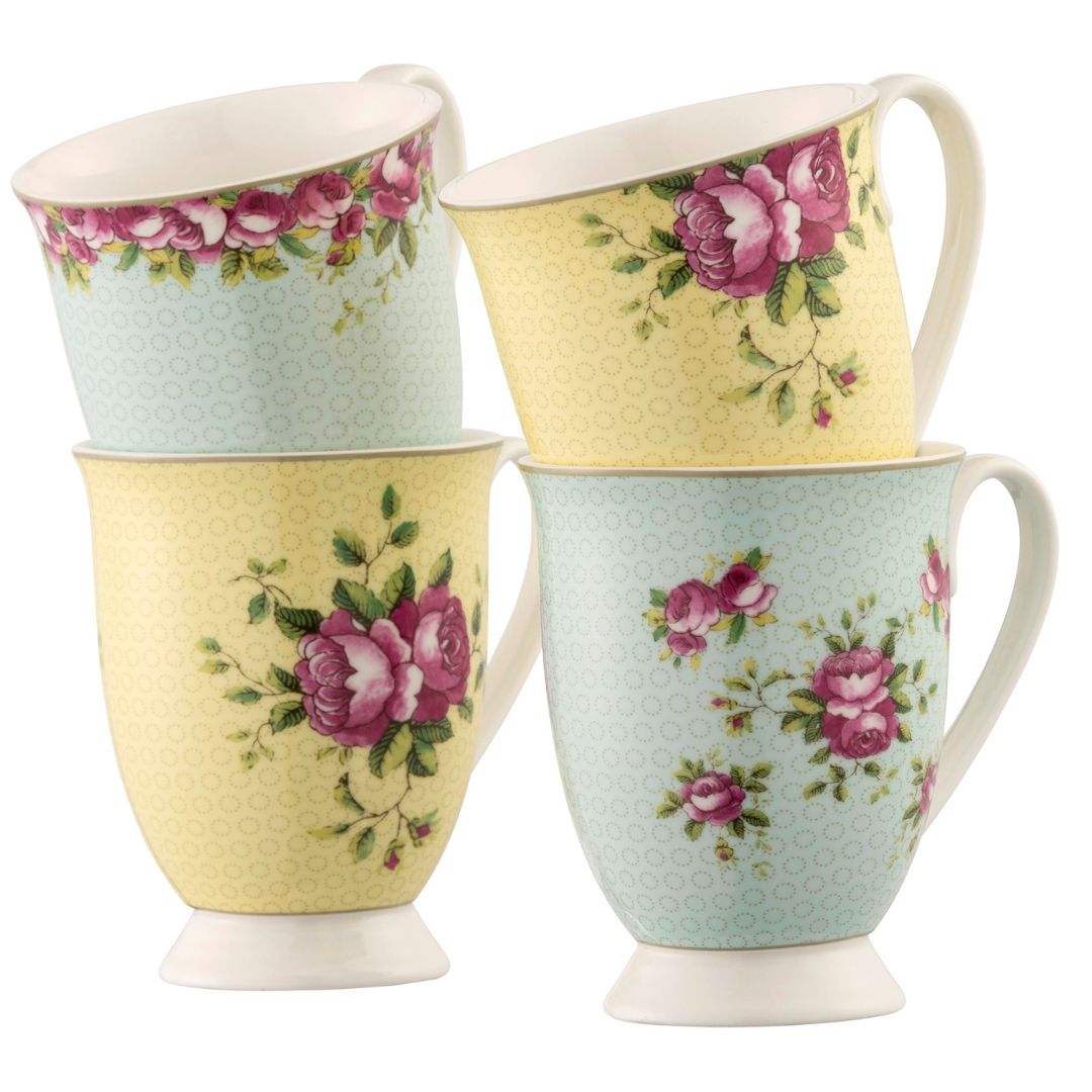 Archive Rose Footed Mug Set of 4