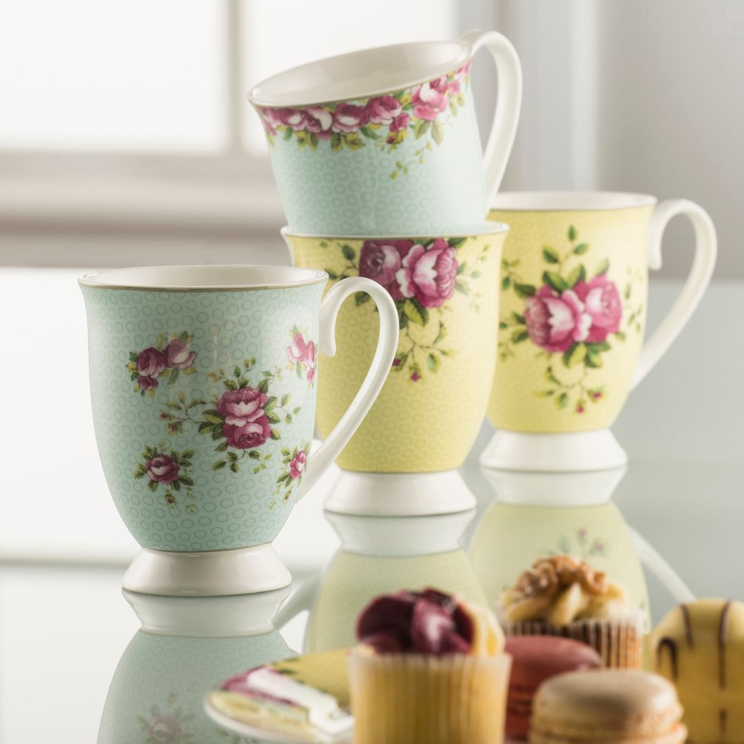 Archive Rose Footed Mug Set of 4