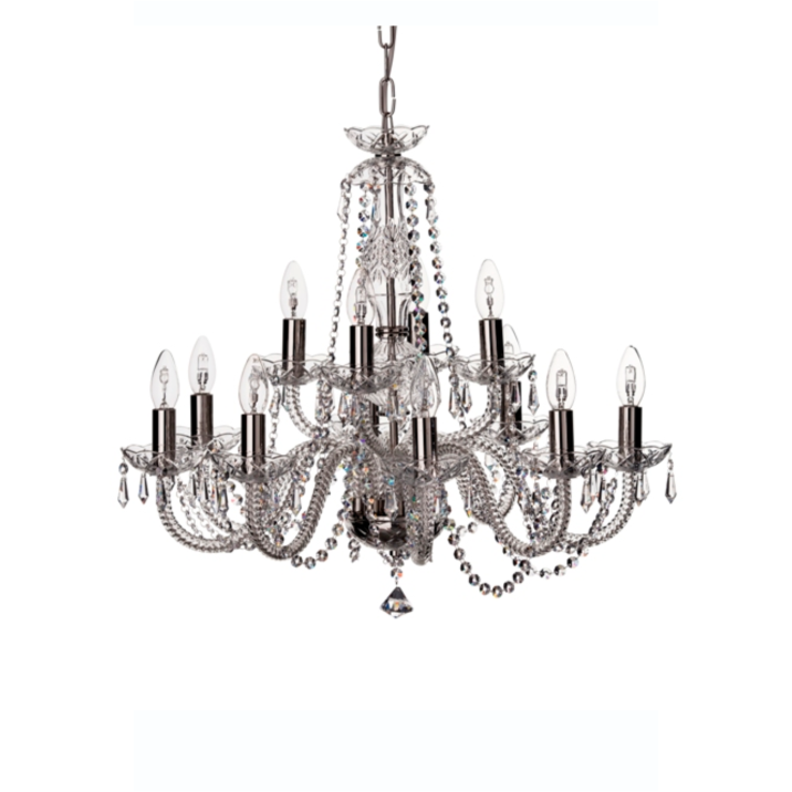 Leenane 12 Arm Chandelier IRE/UK Fitting - Galway Irish Crystal
