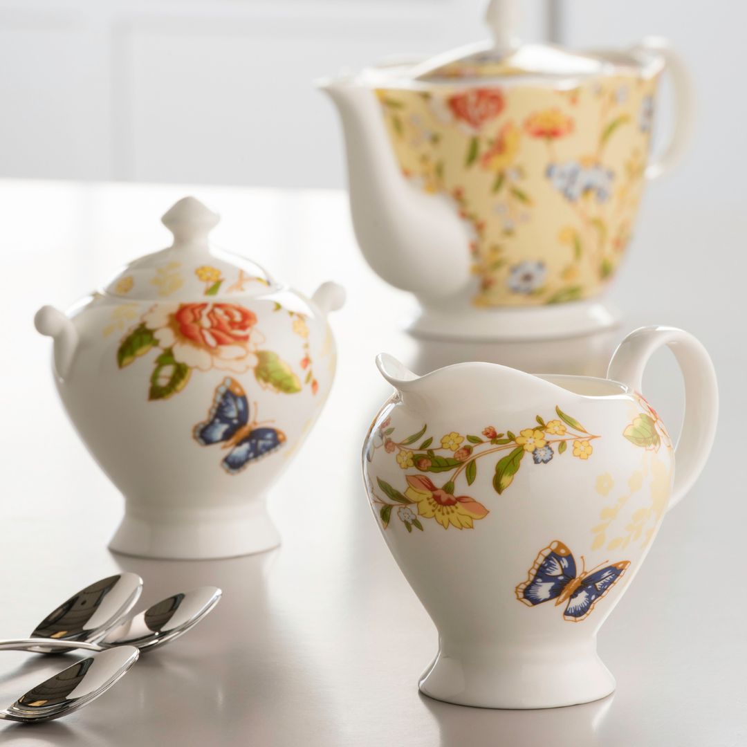 Aynsley Cottage Garden Cream and Sugar