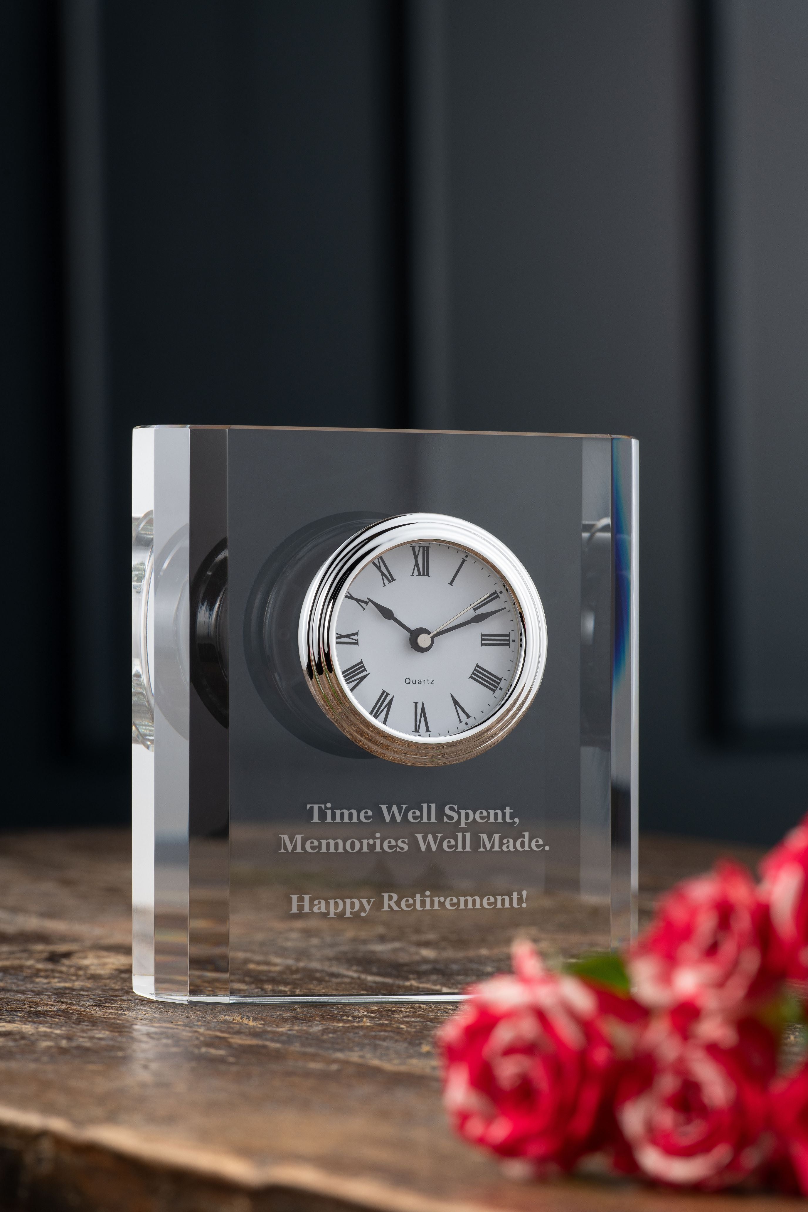 Engraved Large Mantel Clock