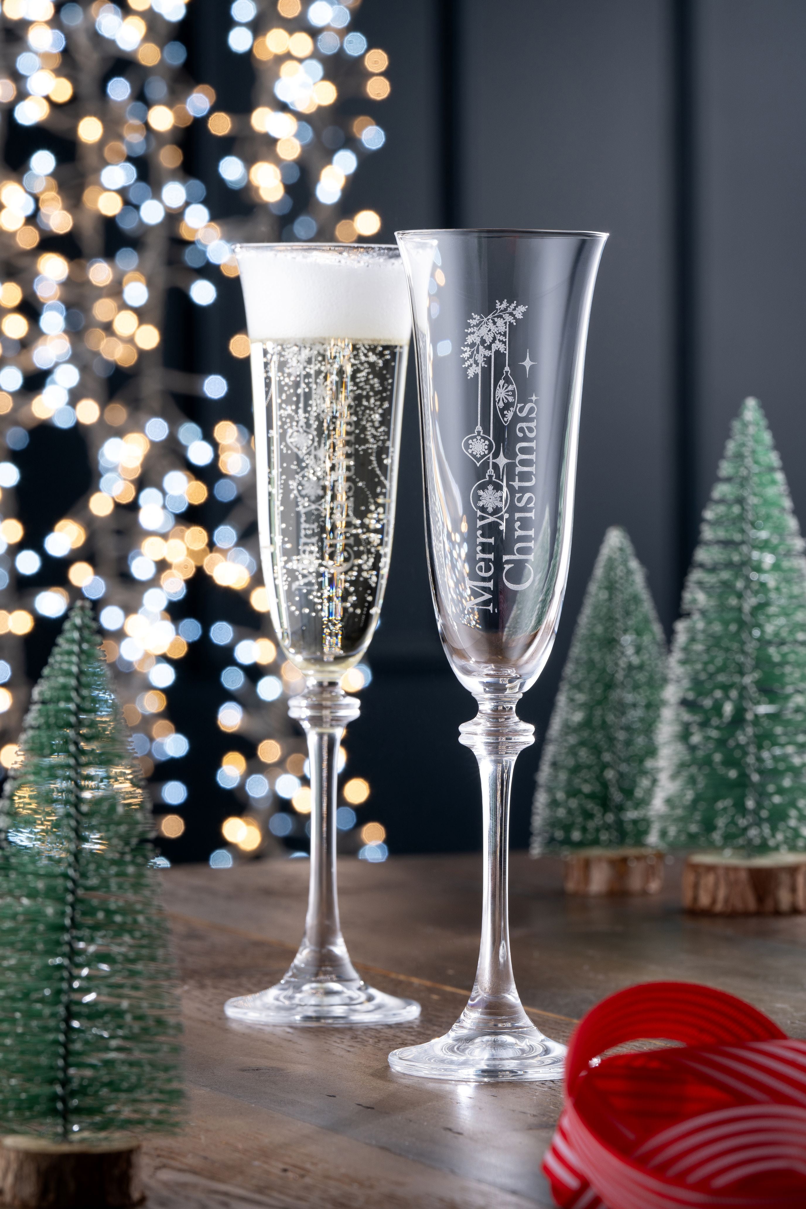 Merry Christmas Liberty Flute Pair