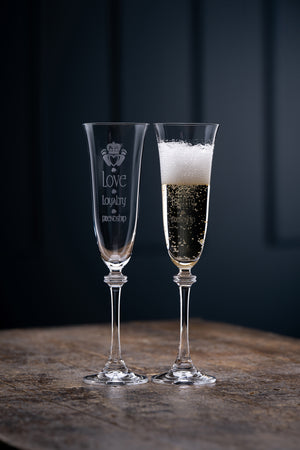 Claddagh - Love Loyalty Friendship Liberty Flute Pair