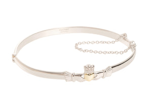 Claddagh Silver & Gold Bangle