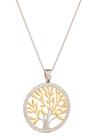 Tree of Life Pendant Silver & Gold
