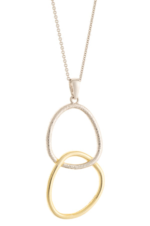 Entwined Sterling Silver & Gold Pendant
