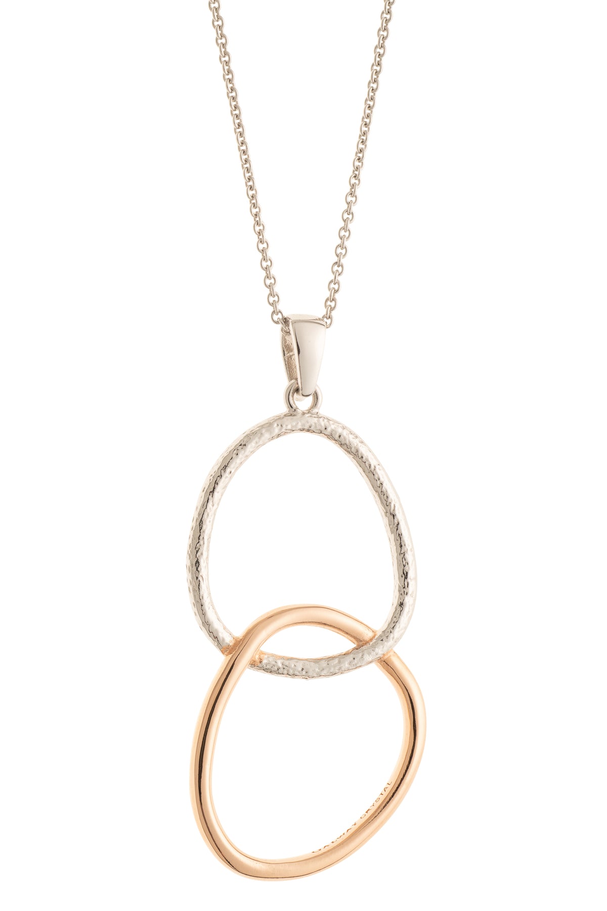 Entwined Sterling Silver & Rose Gold Pendant