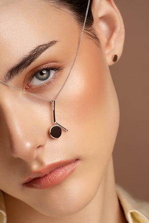 Luna Sterling Silver & Rose Gold Stud Earrings