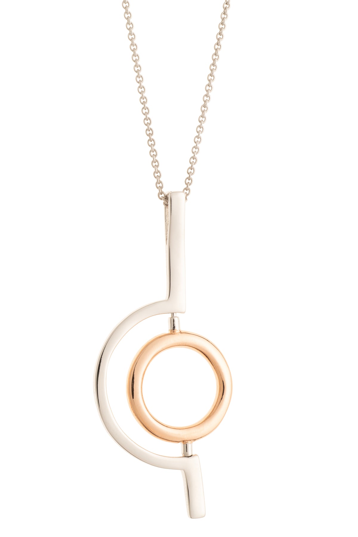 Orbit Sterling Silver & Rose Gold Pendant